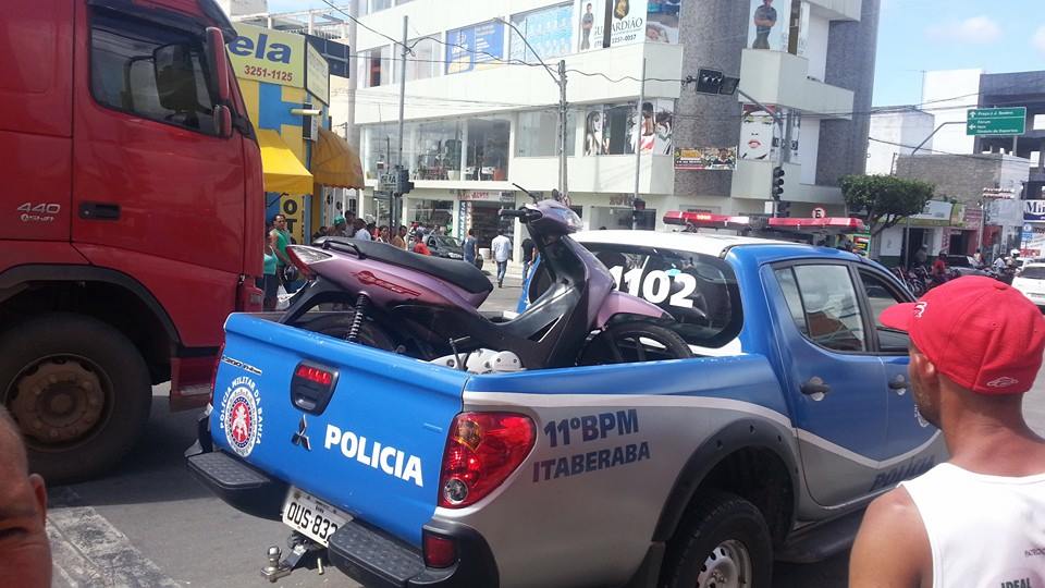 Acidente no centro de itaberaba deixa ferido