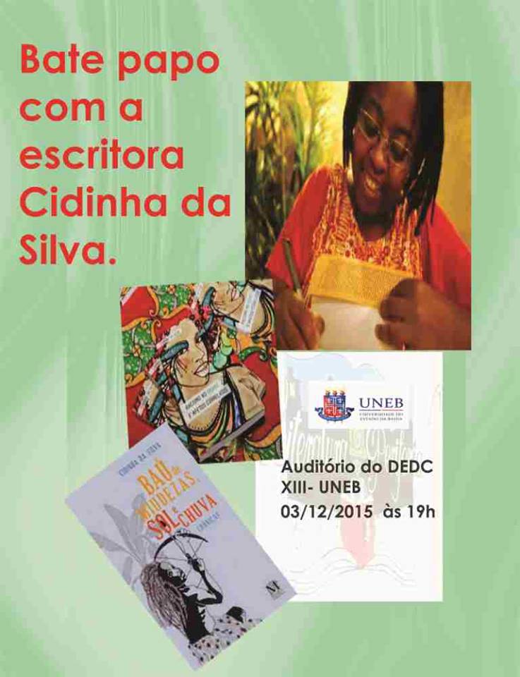 Itaberaba: Grupo de estudos da UNEB realizará debate com a escritora Cidinha da Silva em 03/12
