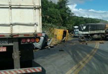 Duas pessoas morreram em grave acidente na BR-242