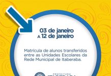 Matriculas dos alunos transferidos entres escolas da rede municipal de Itaberaba estão abertas até dia 12