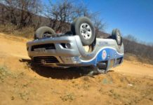 Viatura capota em estrada durante Ronda Rural, na Chapada Diamantina