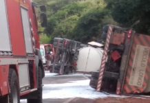 Trecho da BR-242 está interditado desde ontem por causa de acidente