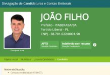 Eleições: João Filho tem candidatura indeferida com recurso em Itaberaba