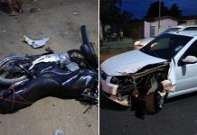 Grave acidente entre carro e moto na BA-046, em Itaberaba