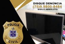 Policia Civil recupera Smart TV roubada em Itaberaba