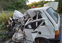 Motorista morre em batida de carro com ônibus na BR-242