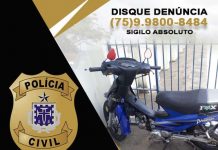 Polícia Civil recupera moto roubada em Itaberaba