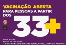 Pessoas com 33 anos, já podem se vacinar contra Covid-19, em Itaberaba