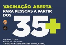 Itaberaba amplia faixa etária da vacinação contra a Covid para pessoas com 35 anos