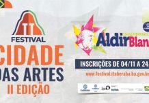 Itaberaba abre inscrição para o Festival Cidade das Artes e Mostra Cultural Aldir