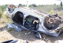 Veículo capota na BA-046 entre Iaçu e Itaberaba