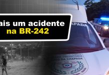 Mais um acidente é registrado na BR-242, na Chapada Diamantina