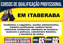 Inscrições abertas para Cursos de Qualificação profissional em Itaberaba; Confira