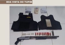 Policia aprende arma de fogo, munições e colete balístico durante operação em Boa Vista do Tupim