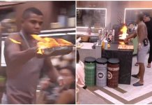 BBB 24: Frigideira com óleo pega fogo e Davi corre para apagar as chamas