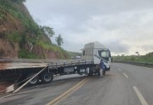 Acidente envolvendo caminhão deixa homem gravemente ferido