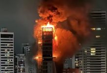 Incêndio atinge prédio em construção no Recife