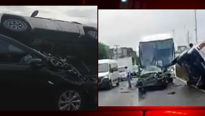 Engavetamento provoca congestionamento na BR-324 Engavetamento provoca congestionamento na BR-324