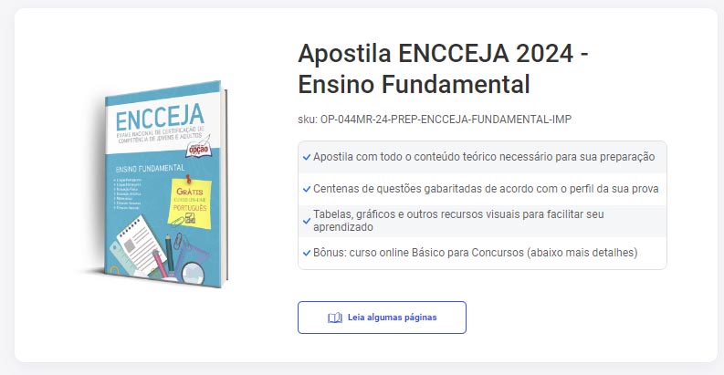 Apostila ENCCEJA 2024 - Ensino Fundamental