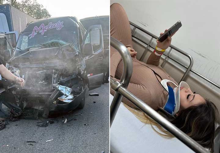 Cantora Melody sofre acidente a caminho de show