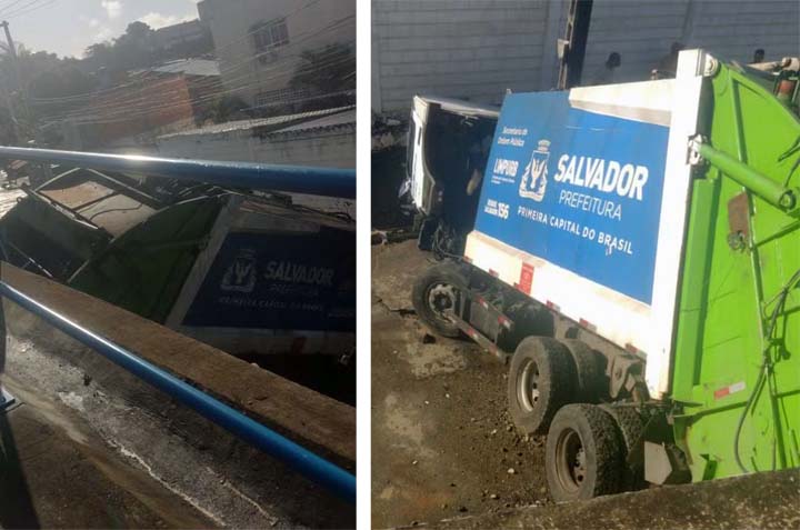 Motorista perdeu o controle do veículo e caiu na parte inferior de uma via