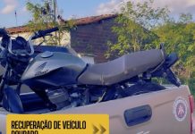 Polícia Militar de Ipirá recupera motocicleta roubada