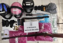 Espingarda e motocicleta roubada são apreendidas em Mata de São João