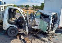 Batida entre caminhões mata motorista de deixa três feridos na BR-242 Batida entre caminhões mata motorista de deixa três feridos na BR-242