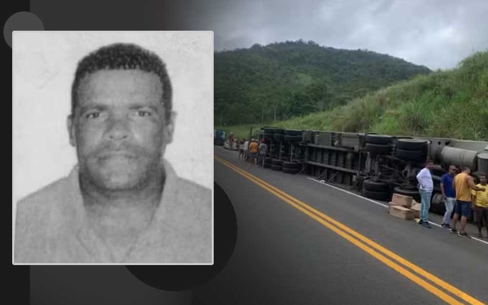 Carreta tomba e motorista morre ao pular de veículo para tentar escapar de acidente na Bahia