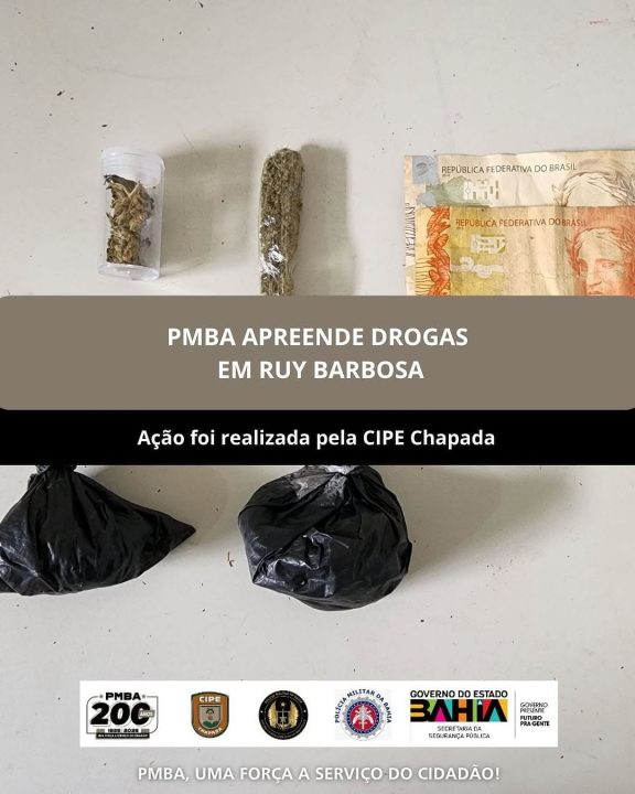 CIPE Chapada apreende drogas em operação no Mercado Municipal de Ruy Barbosa
