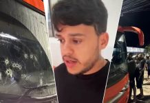 Ônibus do cantor Thiago Aquino é alvo de tiros em tentativa de assalto Ônibus com músicos e produtores do cantor Thiago Aquino é alvo de tiros em tentativa de assalto na BA