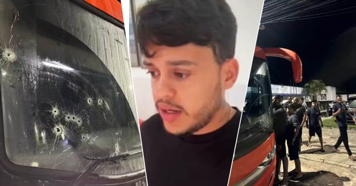 Ônibus com músicos e produtores do cantor Thiago Aquino é alvo de tiros em tentativa de assalto na BA