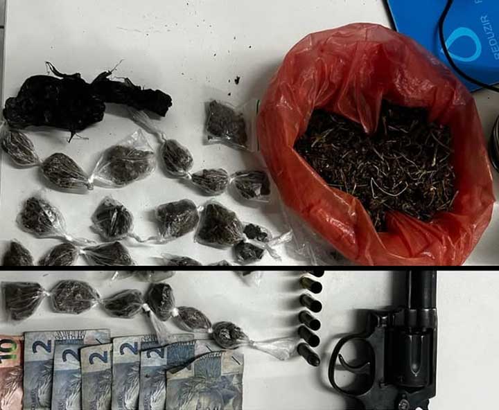 CIPE Chapada apreende arma de fogo e drogas em Amargosa