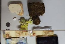 CIPE Chapada apreende drogas e prende suspeito por tráfico em Iaçu CIPE Chapada apreende drogas e prende suspeito por tráfico em Iaçu