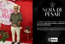 Morre aos 46 anos o ex-vereador de Ipirá, Miranda do São Roque; velório e sepultamento acontecem neste domingo