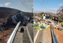 Motorista fica gravemente ferido em acidente na BA-026 Motorista fica ferido em grave acidente na BA-026