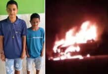 Condutor da caminhonete envolvida no acidente que matou a dupla Samuel e Mateus não tem CNH Caminhonete foi incendiada após acidente com dupla Samuel e Mateus