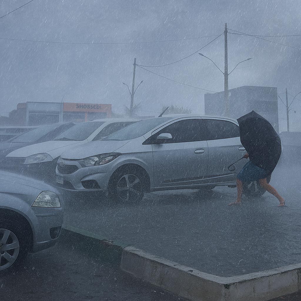 Chuva na Praça do Coqueiro,em Itaberaba