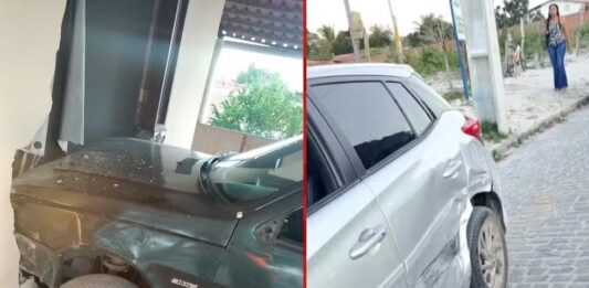 Idoso de 78 anos passa mal, perde controle de carro e colide contra casa Idoso de 78 anos passa mal, perde controle de carro e colide contra casa