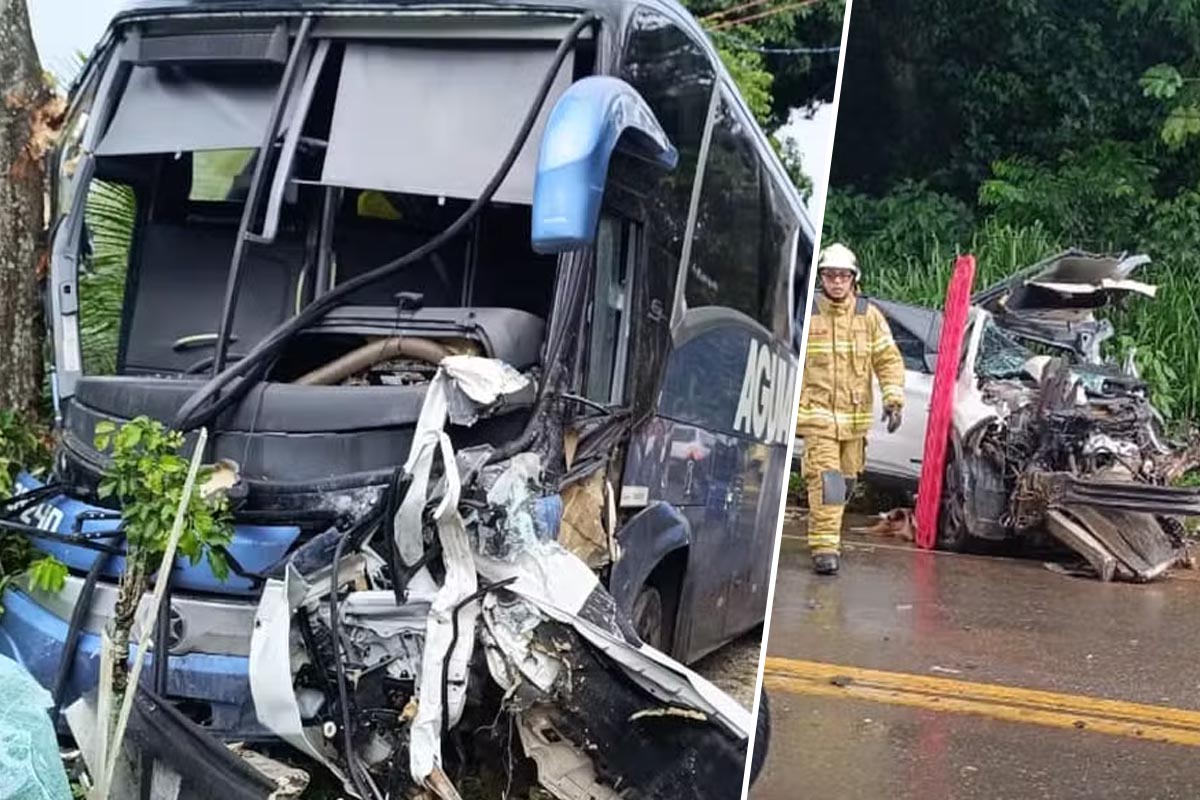 Acidente entre ônibus e pick-up deixa um morto e três feridos na Bahia