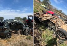 Acidente entre dois carros é registrado na BR-161 Acidente entre dois carros é registrado na BR-161