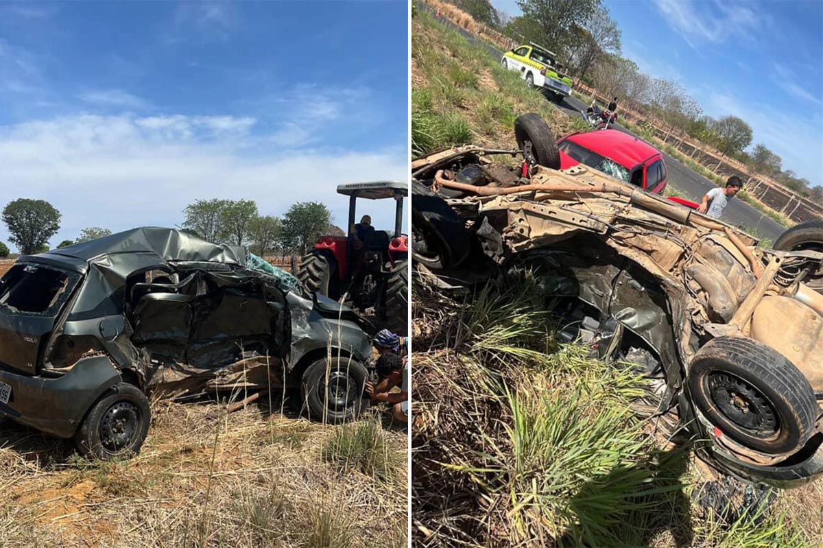 Acidente entre dois carros é registrado na BR-161