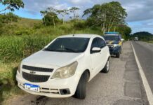 PRF recupera em São Sebastião do Passé veículo roubado no município de Catu PRF recupera em São Sebastião do Passé veículo roubado no município de Catu