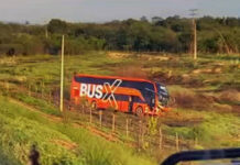Ônibus cai em ribanceira e deixa três pessoas feridas na BR-242 Ônibus cai em ribanceira e deixa três pessoas feridas na BR-242