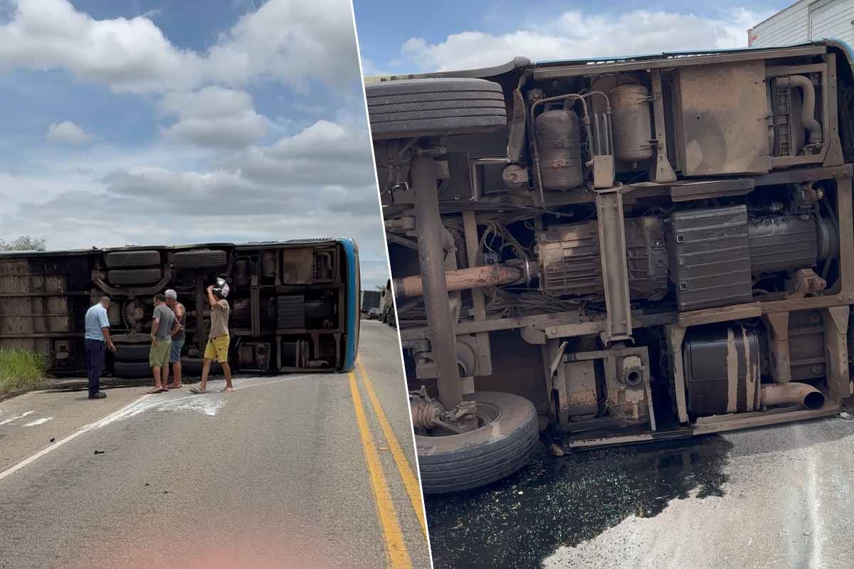 Mulher morre e várias pessoas ficam feridas em acidente entre ônibus e carro na BA-262