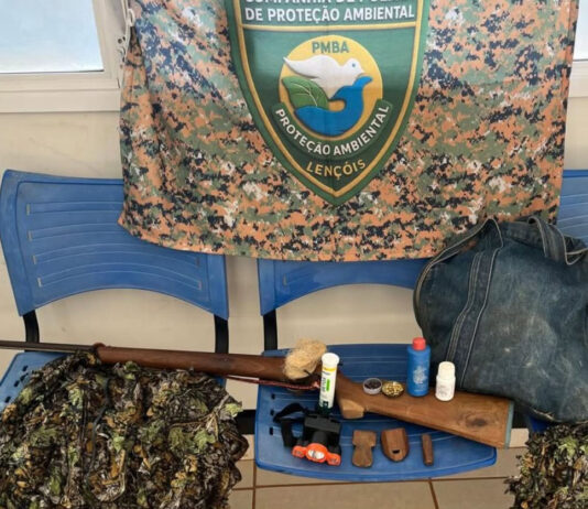 CIPPA Lençóis apreende arma artesanal e materiais de caça ilegal na zona rural de Bonito CIPPA Lençóis apreende arma artesanal e materiais de caça ilegal na zona rural de Bonito