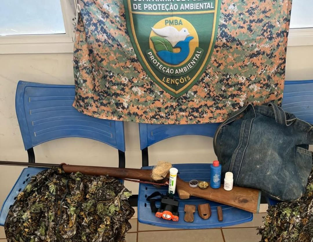 CIPPA Lençóis apreende arma artesanal e materiais de caça ilegal na zona rural de Bonito