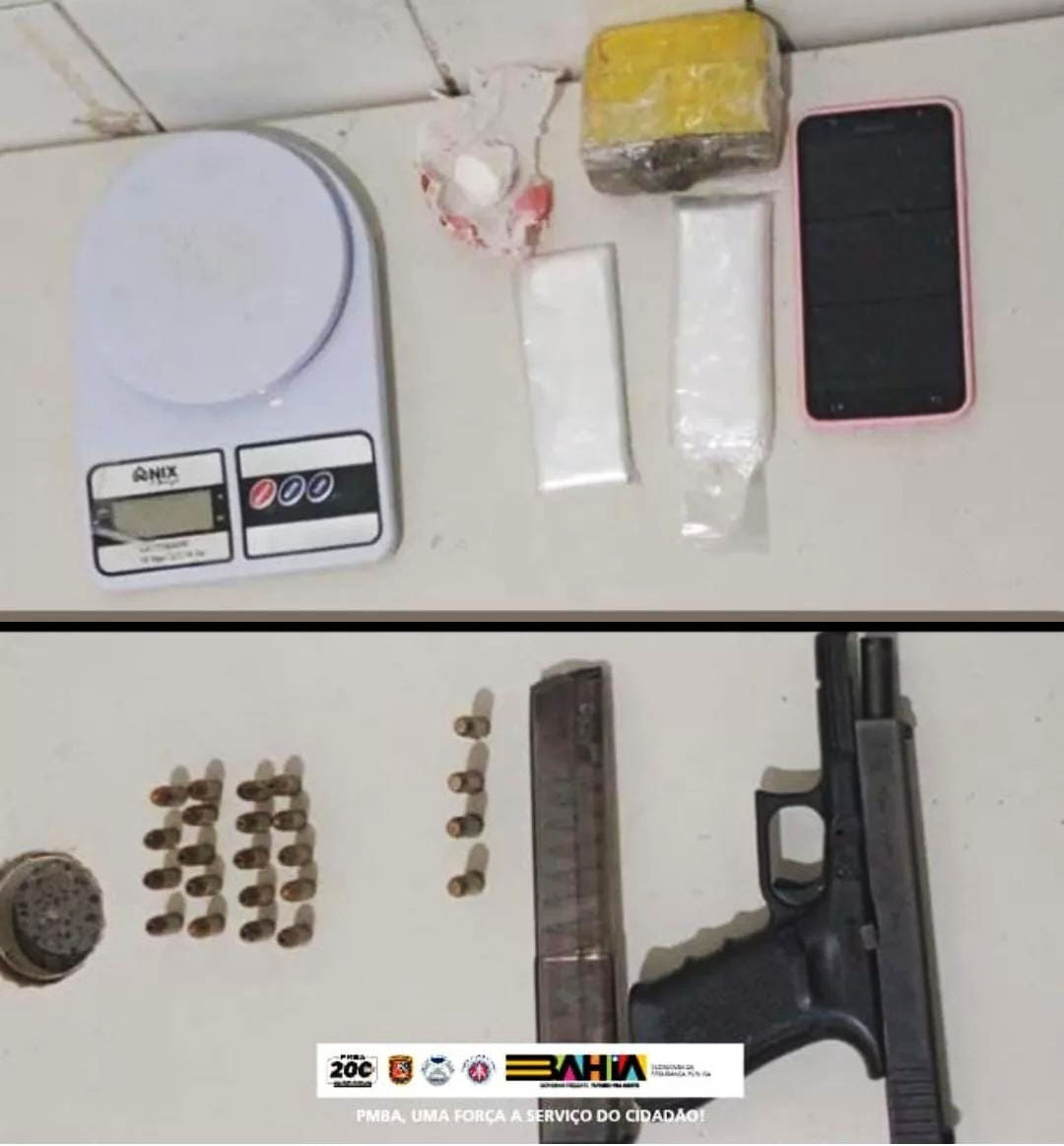 RONDESP Chapada prende dupla por tráfico de drogas e apreende arma de fogo em Itaberaba