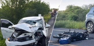 Grave acidente entre carro e moto deixa uma pessoa morta na BR-242 Grave acidente entre carro e moto deixa uma pessoa morta na BR-242