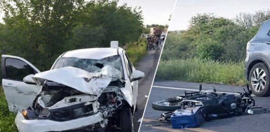 Grave acidente entre carro e moto deixa uma pessoa morta na BR-242 Grave acidente entre carro e moto deixa uma pessoa morta na BR-242